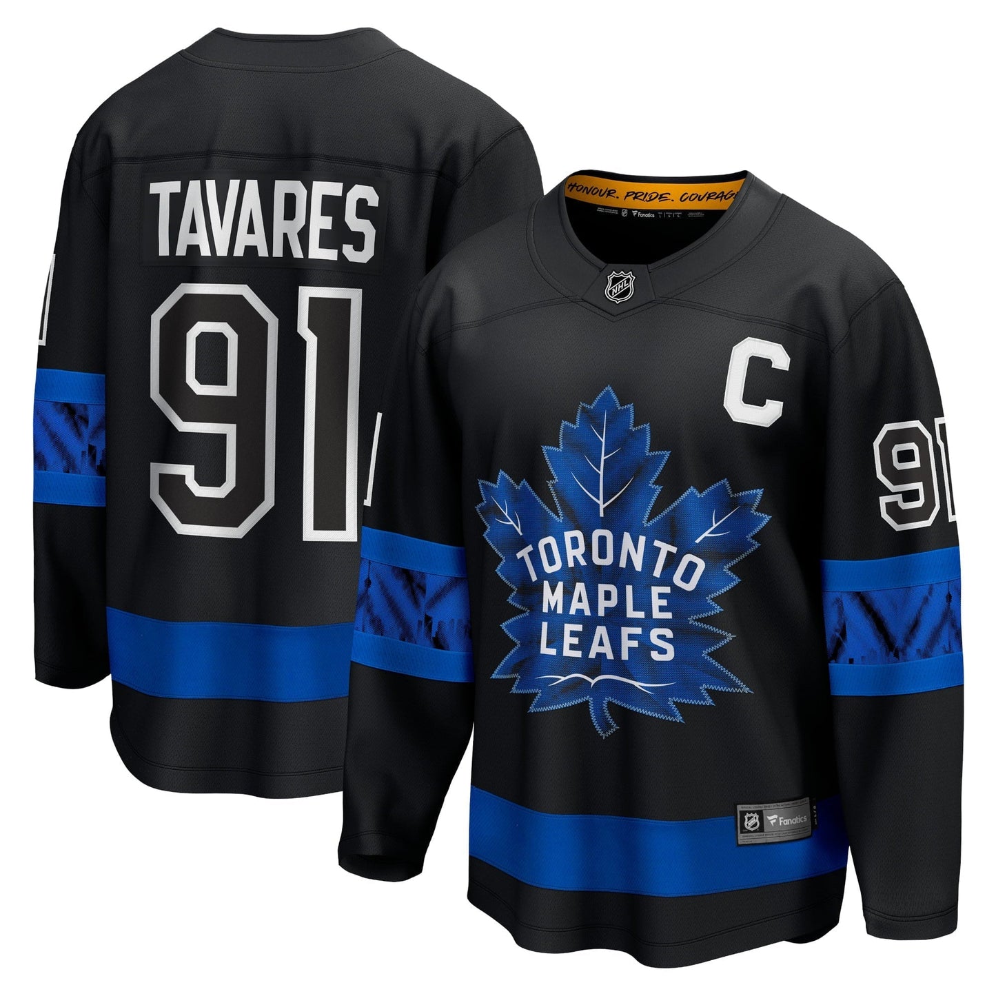 Men's Fanatics Branded John Tavares Black Toronto Maple Leafs Alternate Premier Breakaway Reversible Player Jersey