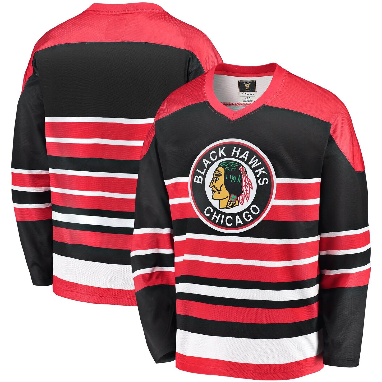 Chicago Blackhawks Fanatics Branded Premier Breakaway Heritage Blank Jersey - Red/Black