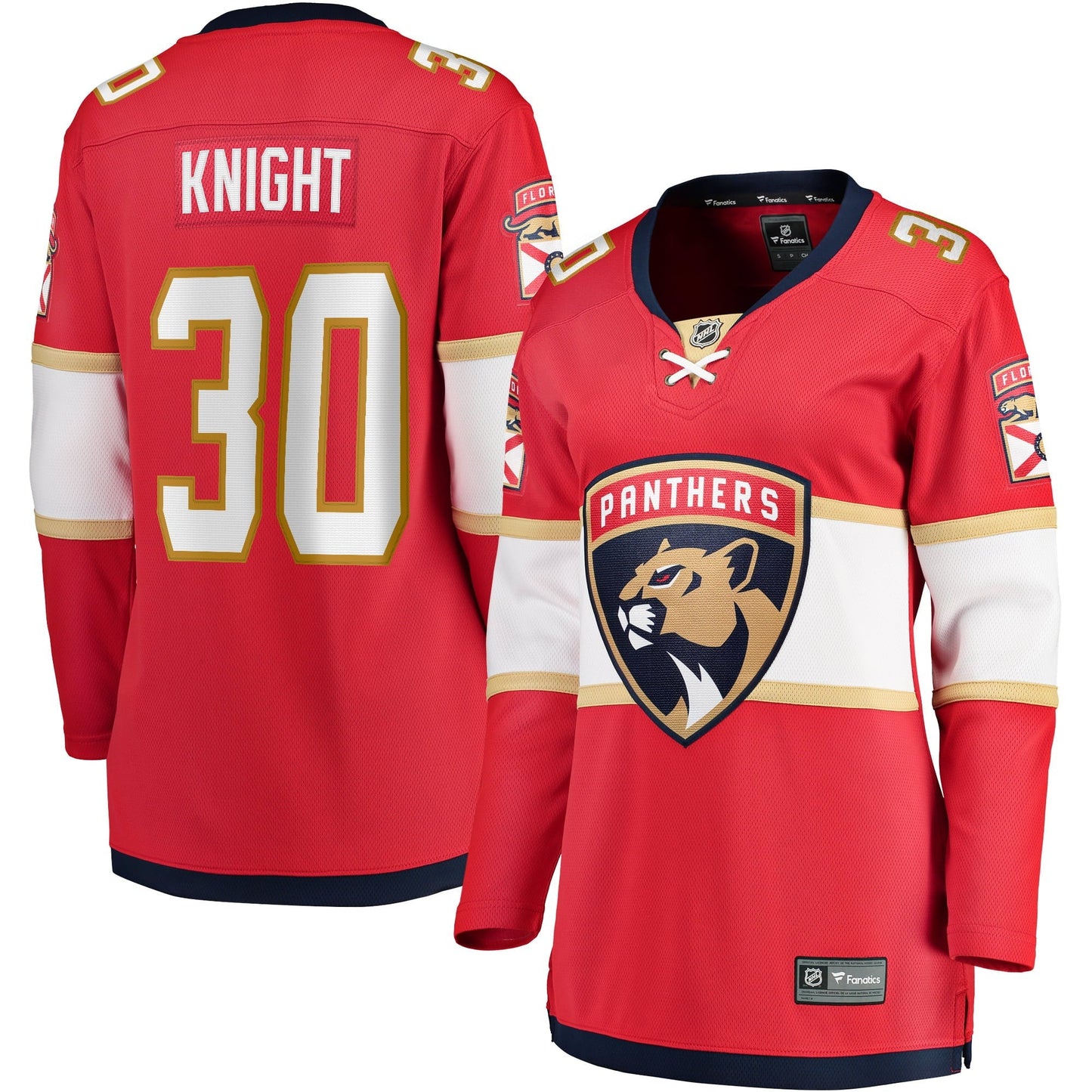 Women's Fanatics Branded Spencer Knight Red Florida Panthers 2017/18 Home Breakaway Jersey