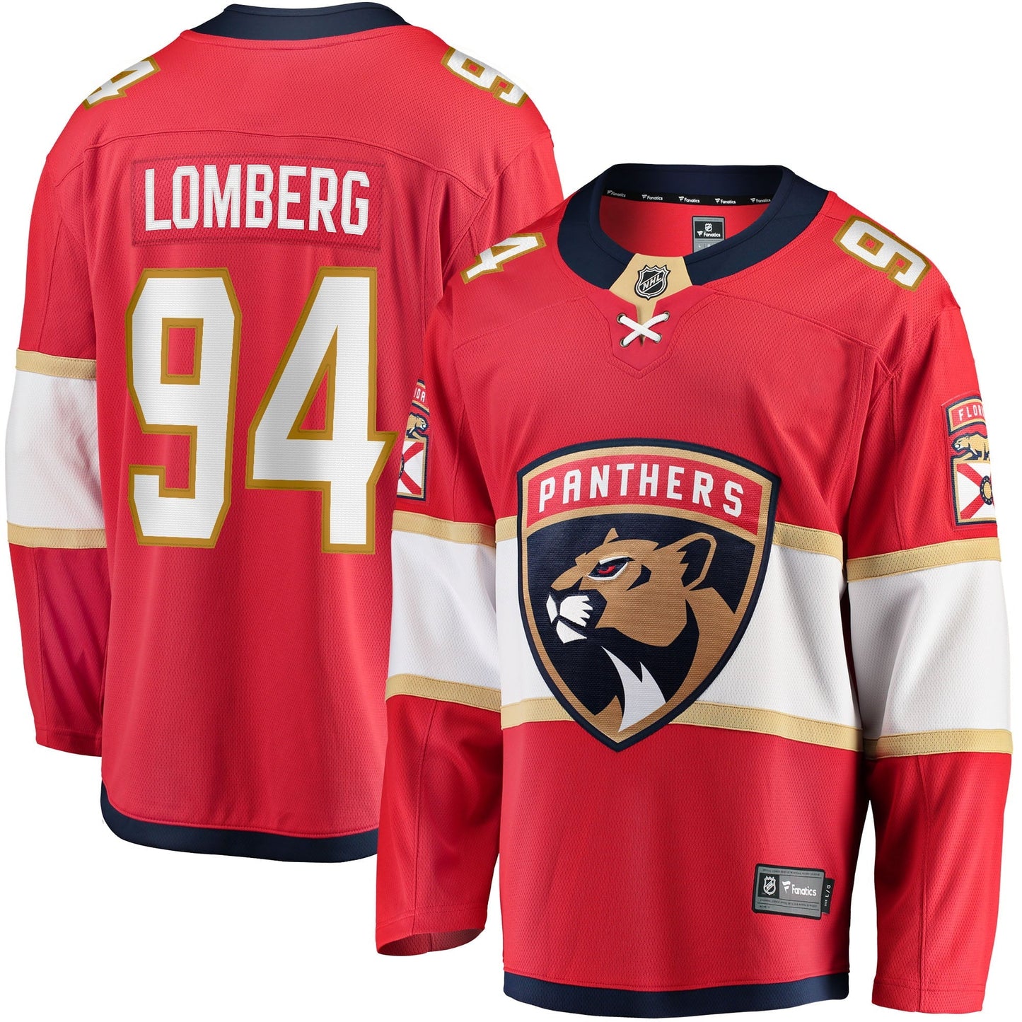 Men's Fanatics Branded Ryan Lomberg Red Florida Panthers Home Breakaway Player Jersey
