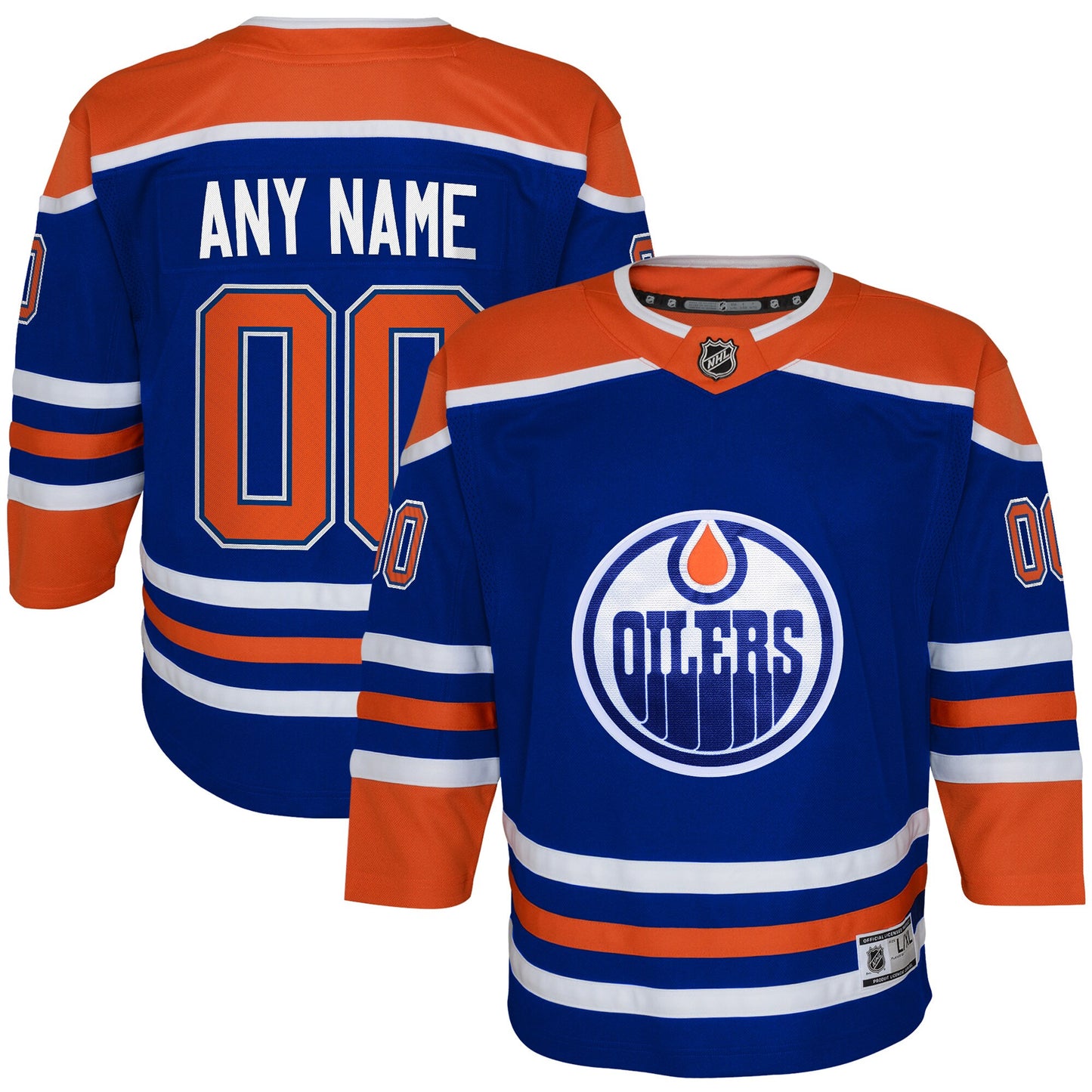 Edmonton Oilers Outerstuff Youth Home Replica Custom Jersey - Royal