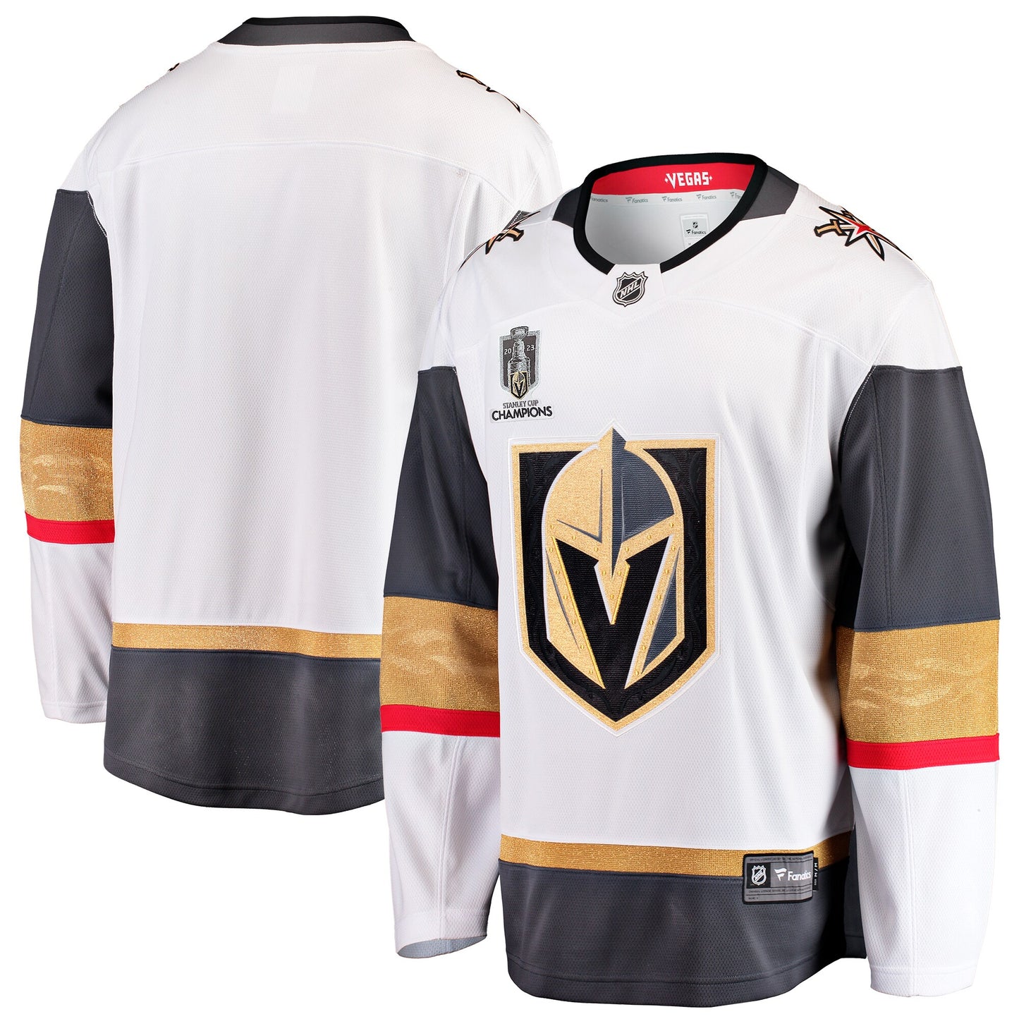 Vegas Golden Knights Fanatics Branded 2023 Stanley Cup Champions Away Breakaway Jersey - White