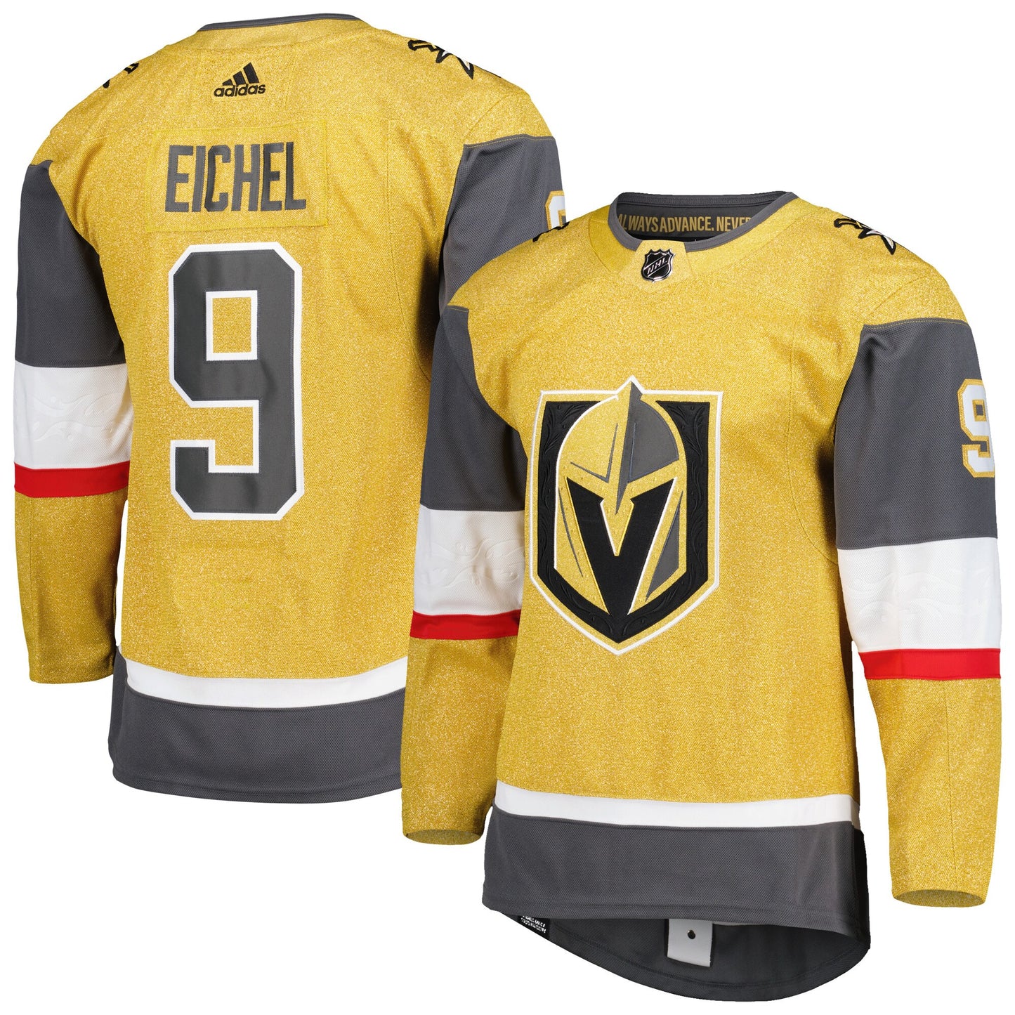 Jack Eichel Vegas Golden Knights adidas Alternate Primegreen Authentic Pro Player Jersey - Gold