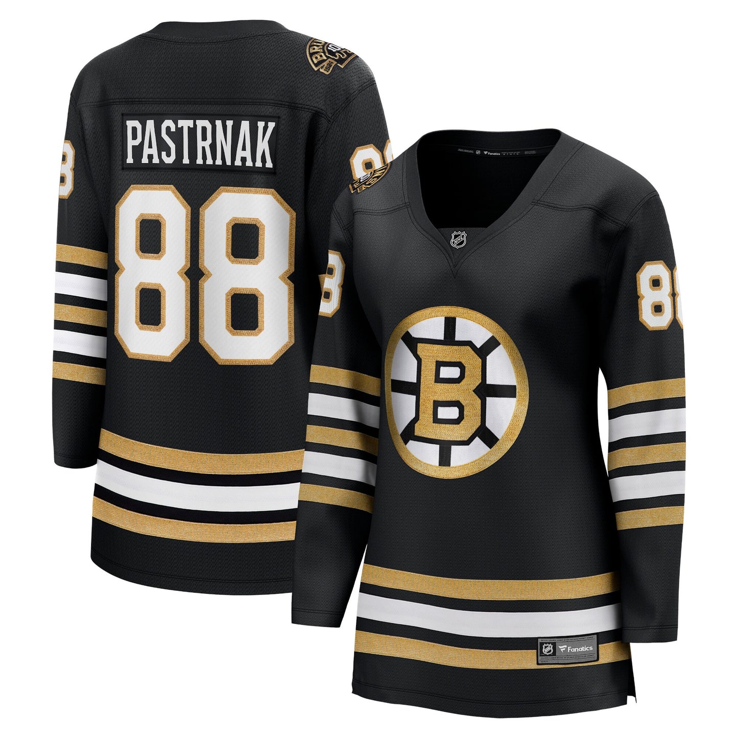 David Pastrnak Boston Bruins Fanatics Branded Women's 100th Anniversary Premier Breakaway Player Jersey - Black