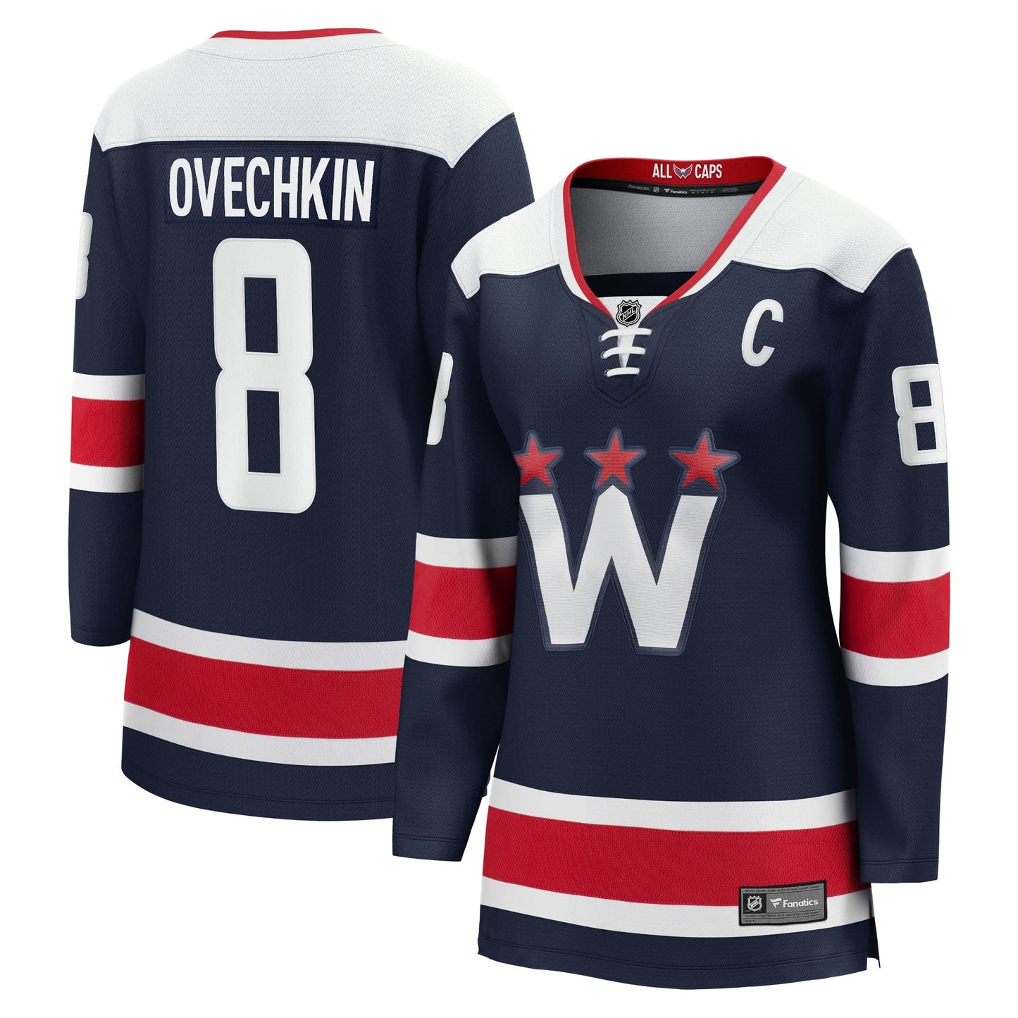 Women's Fanatics Branded Alexander Ovechkin Navy Washington Capitals 2020/21 Alternate Premier Breakaway Player Jersey