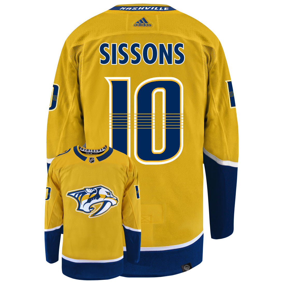 Colton Sissons Nashville Predators Adidas Primegreen Authentic NHL Hockey Jersey
