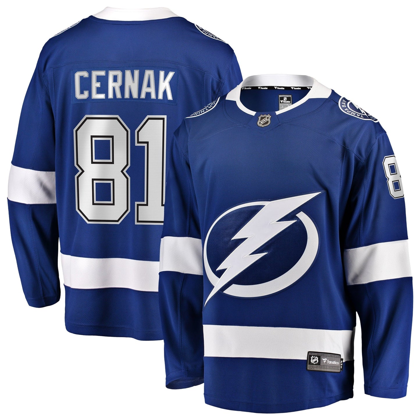 Men's Fanatics Branded Erik Cernak Tampa Bay Lightning Blue Home Breakaway Player Jersey
